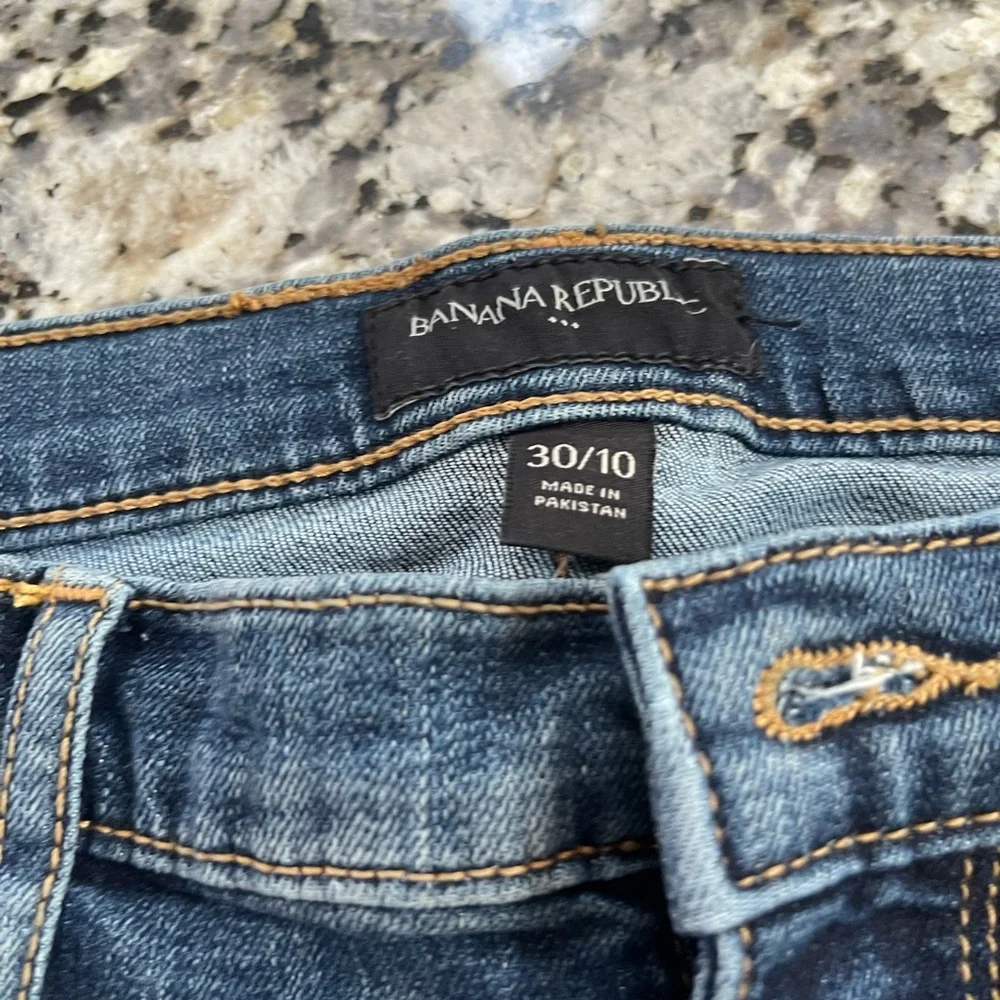 Banana Republic-Blue Denim Bermuda Shorts - Picture 2 of 3